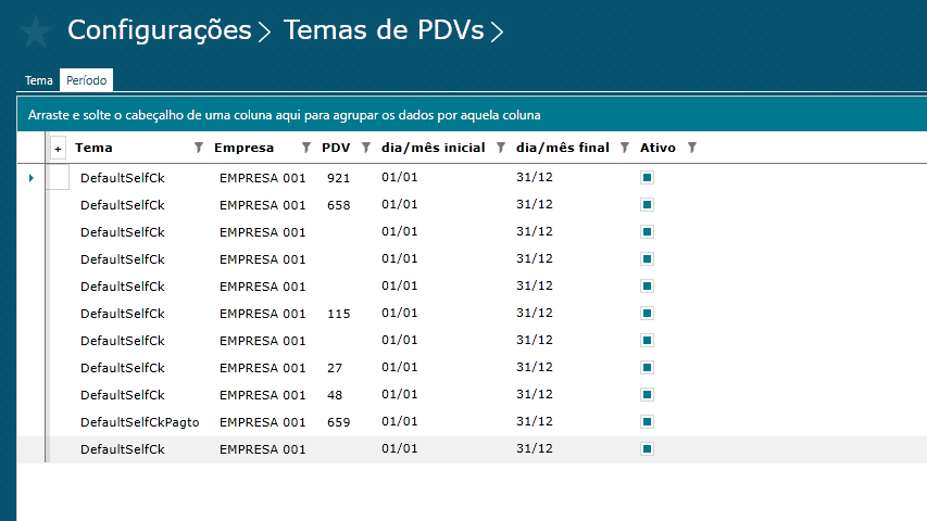 Imagem 5.1 - Configurações tema período