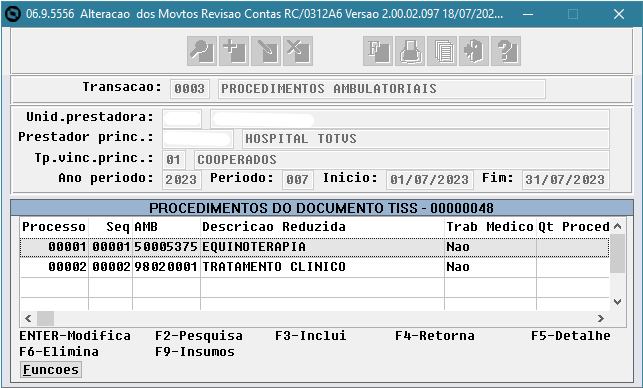 Detalhe Procedimento - RC0310A