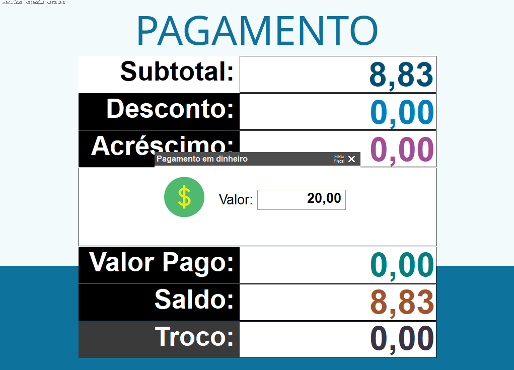 Pagamento da venda