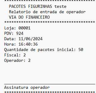 Imagem 32 - Comprovante de abertura de turno.
