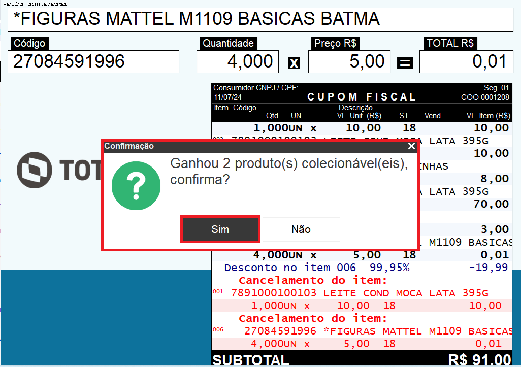 Imagem 48 - Nova quantidade de figurinhas de direito.