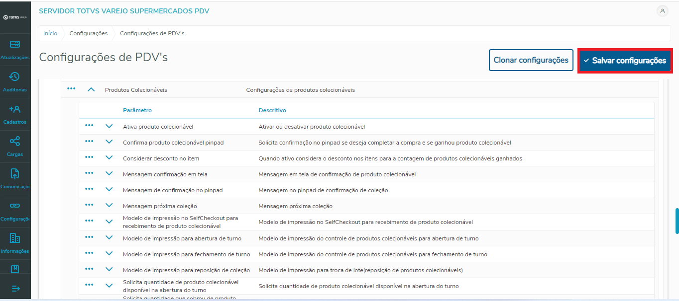 Imagem 17 - Salvar configurações.